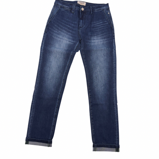 JEANS CUCITURE INTERNE VERDI